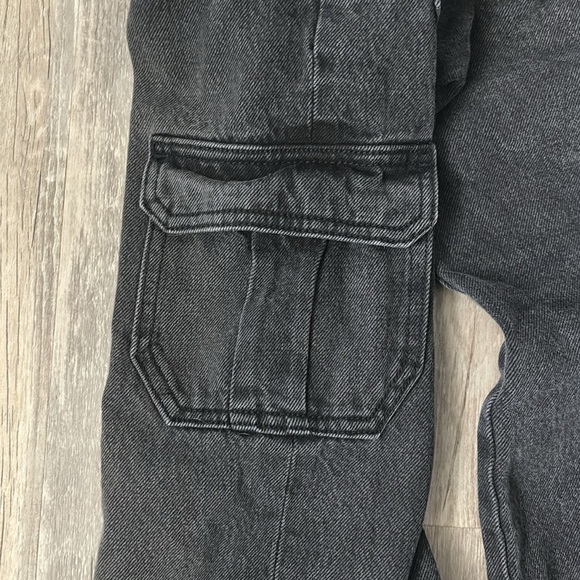 Old Navy wide leg black cargo jeans girls size 12 - Picture 4 of 4